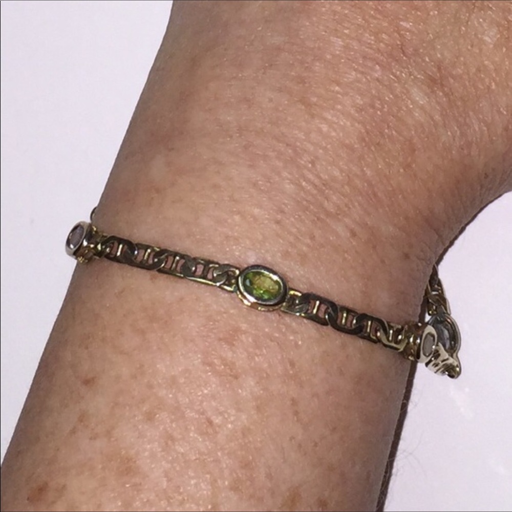 925 SterlingSilver 14ktGP w/5 Real Gemstones7